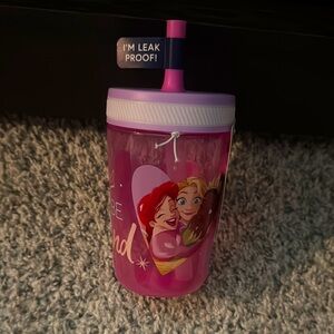 Pink Disney Princess Straw Cup NWT